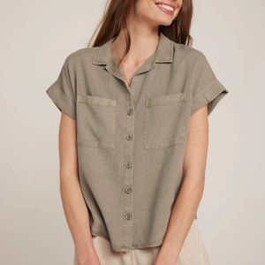 Bella Dahl - Short Sleeve Tencel Button Down - Soft Army